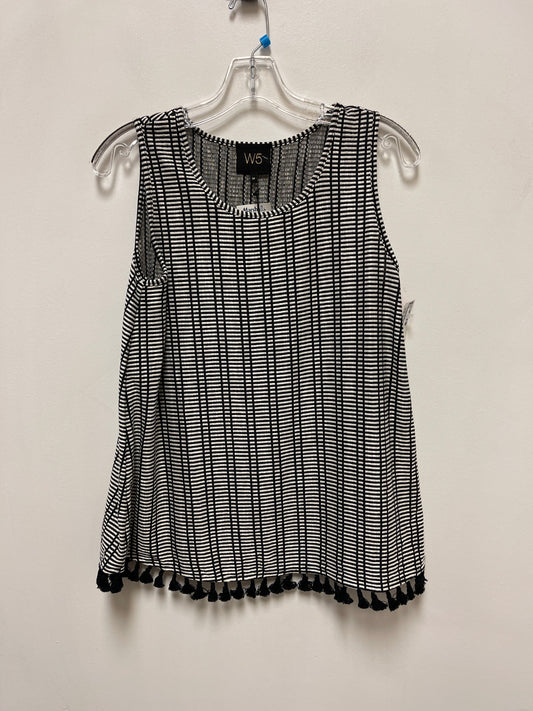 Top Sleeveless By W5 In Black & White, Size: M