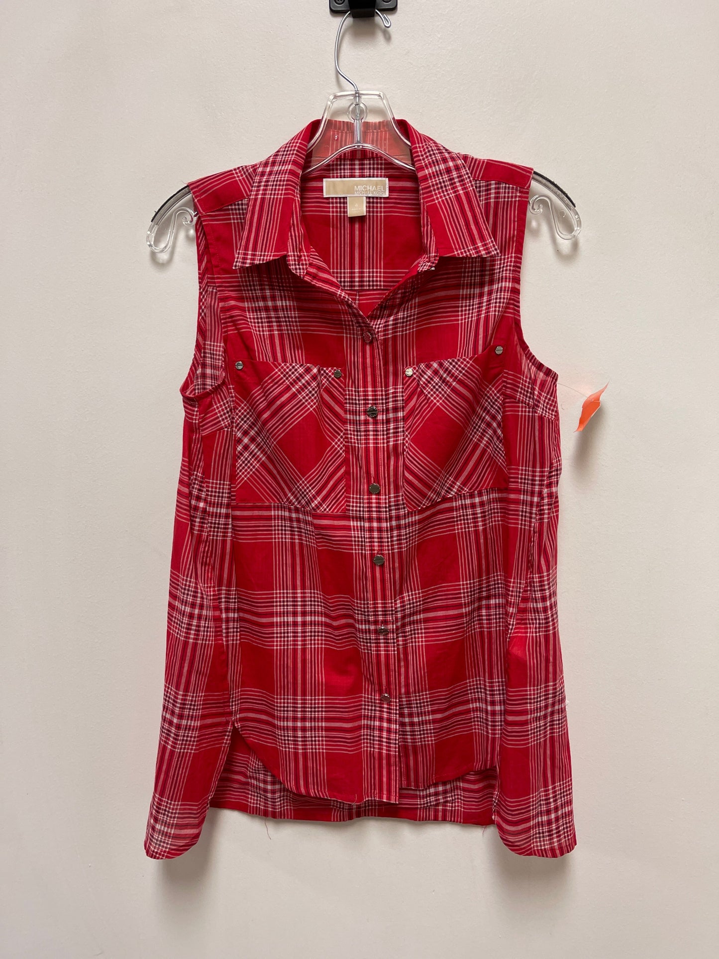 Blouse Sleeveless By Michael By Michael Kors In Red, Size: S