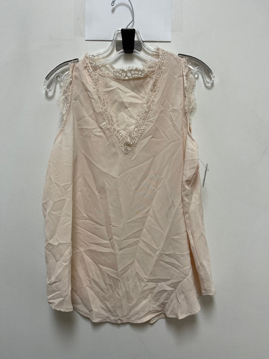 Top Sleeveless By Clothes Mentor In Cream, Size: L