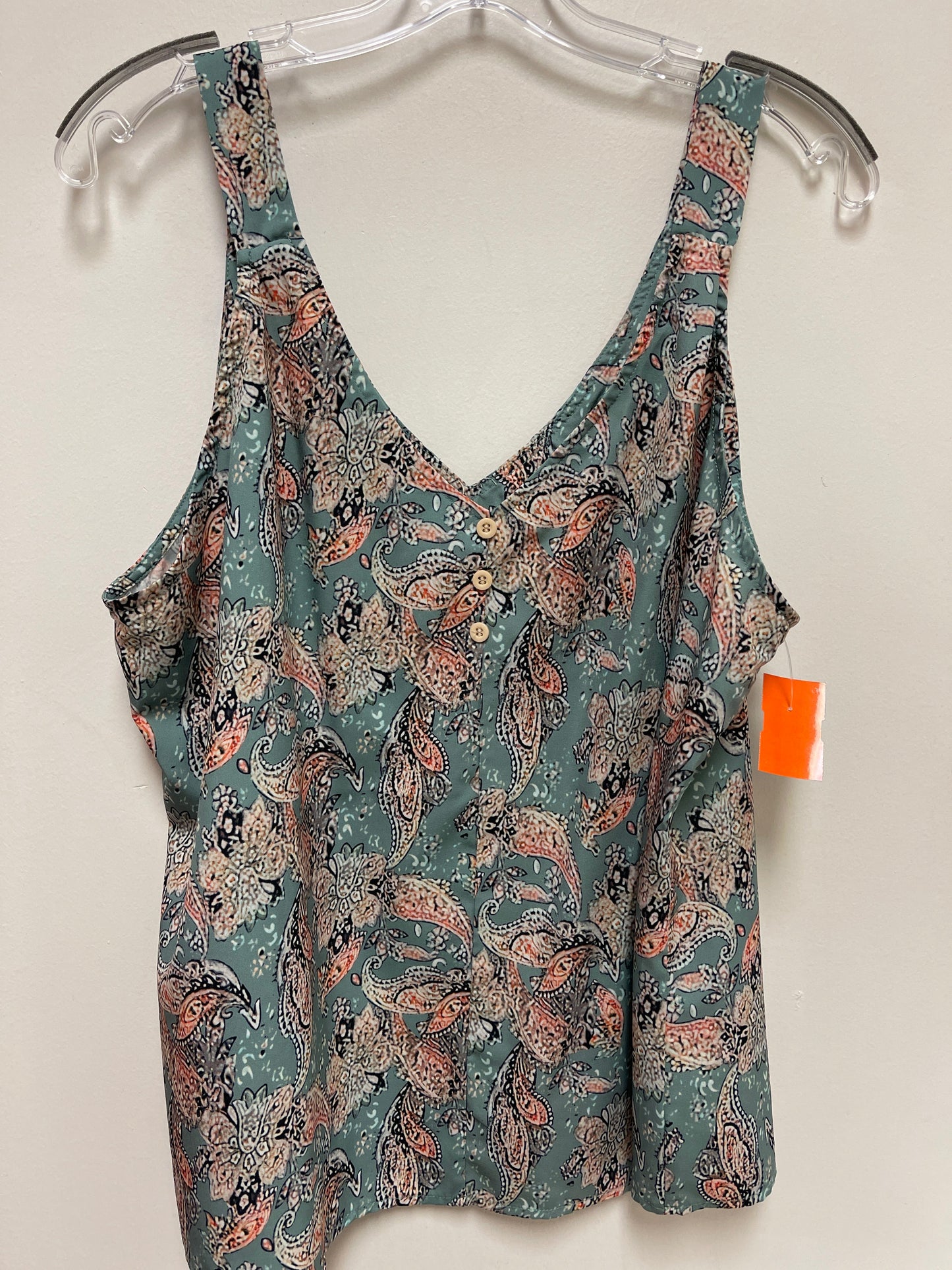 Top Sleeveless By Clothes Mentor In Green, Size: 2x