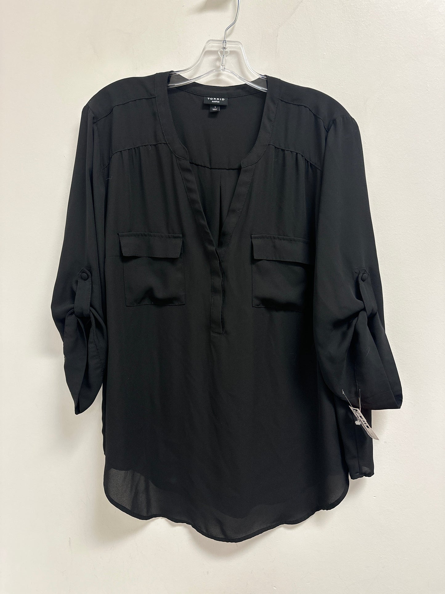 Top Long Sleeve By Torrid In Black, Size: 1x