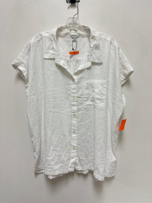 Blouse Short Sleeve By Orvis In White, Size: 2x