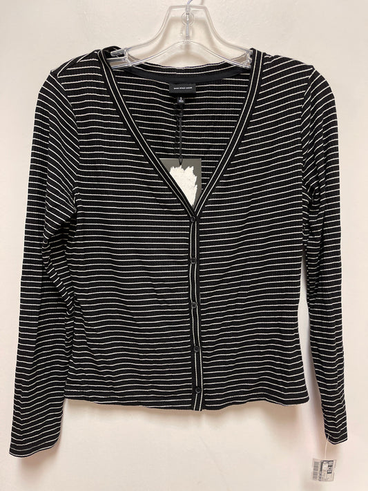 Blouse Long Sleeve By Who What Wear In Black & White, Size: S