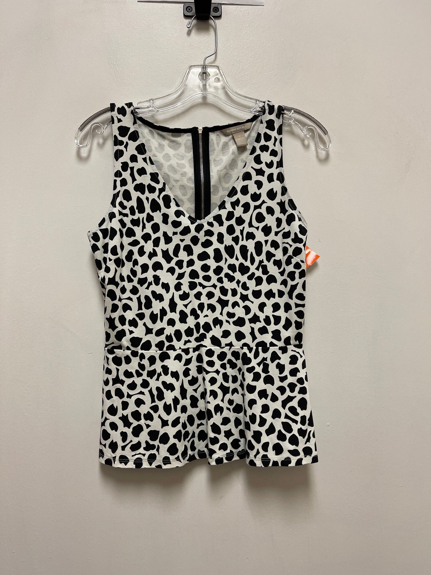 Top Sleeveless By Banana Republic In Black & White, Size: S