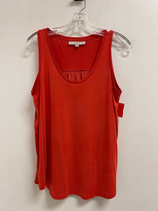 Top Sleeveless By Loft In Orange, Size: M