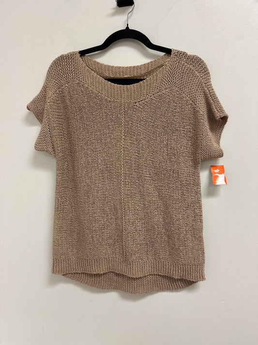 Sweater Short Sleeve By Cable And Gauge In Brown, Size: S