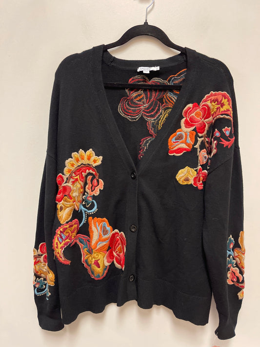 Sweater Cardigan By Chicos In Floral Print, Size: Xl