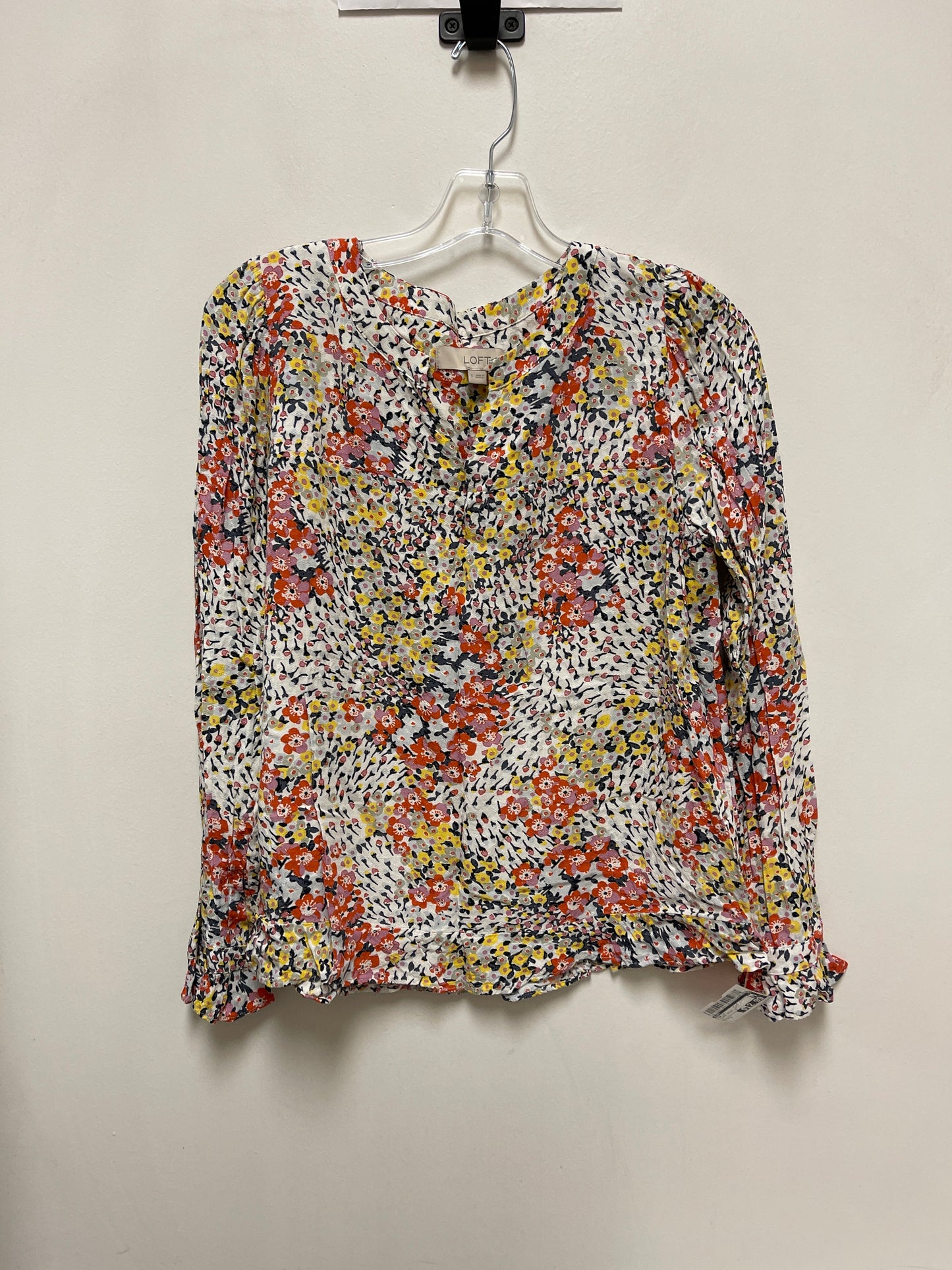 Top Long Sleeve By Loft In Floral Print, Size: S