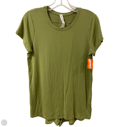 Athletic Top Short Sleeve By Lululemon In Green, Size: 4