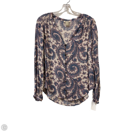 Top Long Sleeve By Lucky Brand In Blue & Pink, Size: S