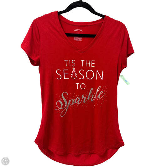 Top Short Sleeve By Apt 9 In Red, Size: S
