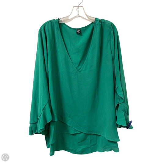 Top Long Sleeve By Shein In Green, Size: 3x