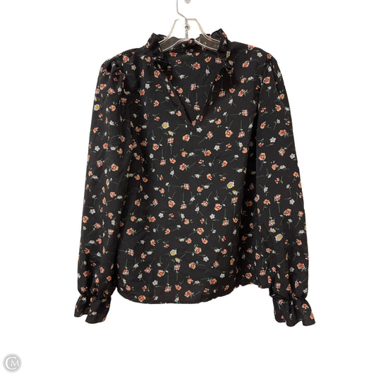 Top Long Sleeve By Shein In Floral Print, Size: M