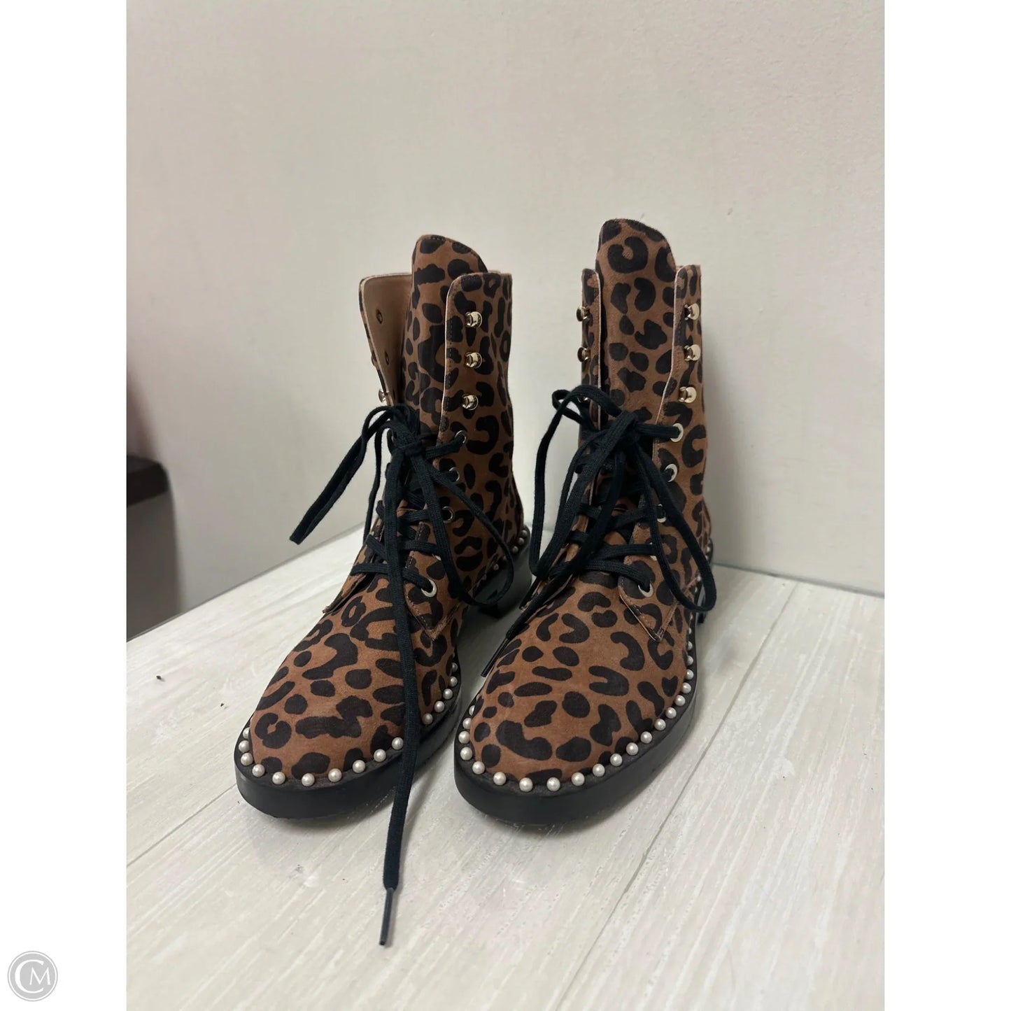 Boots Designer By Stuart Weitzman In Animal Print, Size: 5