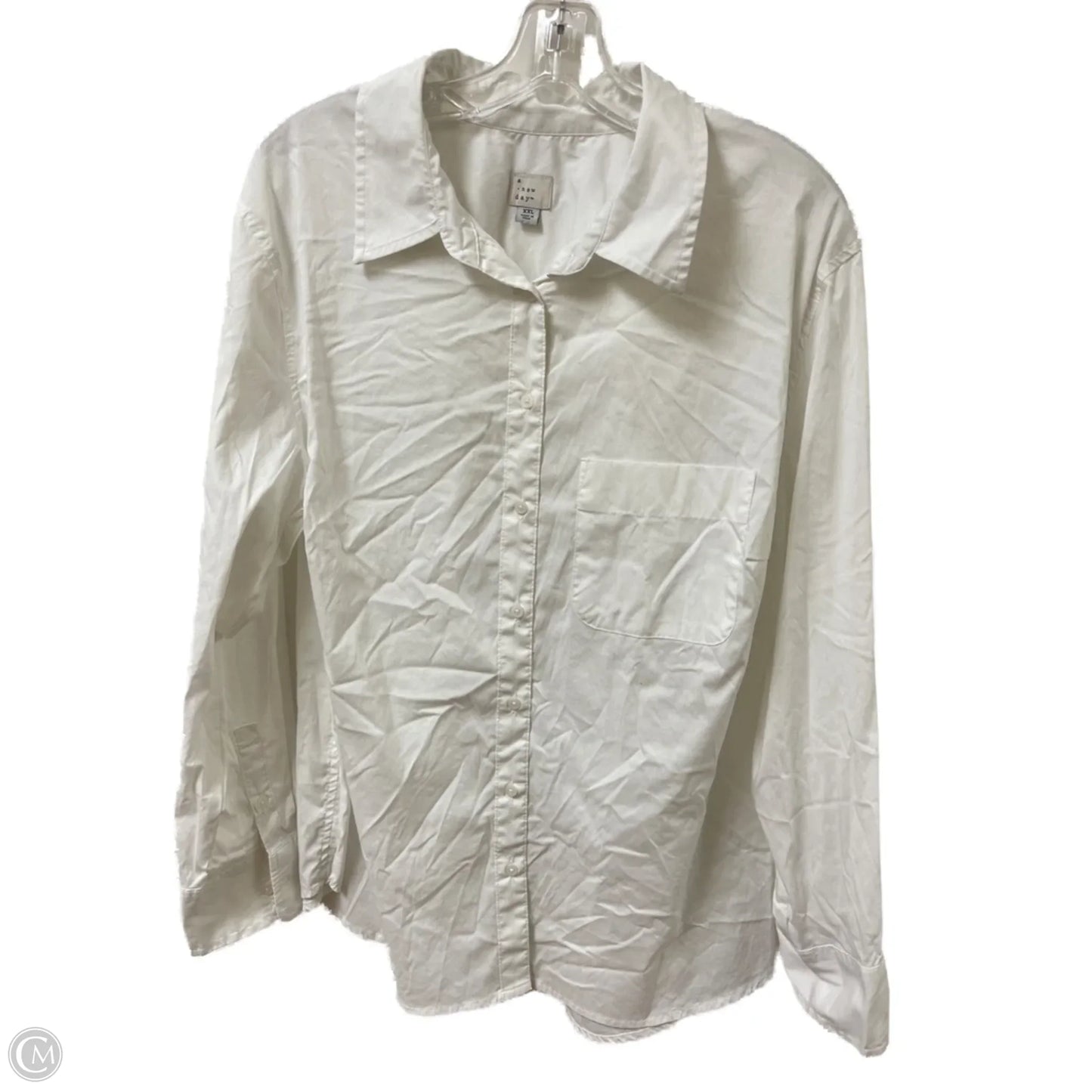 Blouse Long Sleeve By A New Day In White, Size: 1x