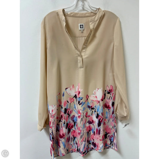 Dress Casual Short By Anne Klein In Cream & Pink, Size: S
