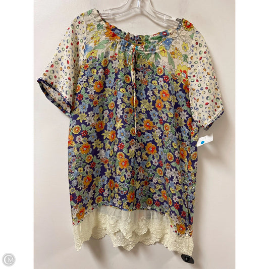 Top Short Sleeve By Johnny Was In Floral Print, Size: S