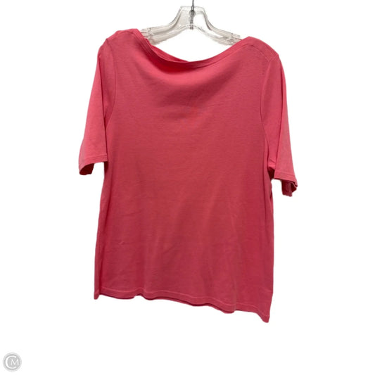 Top Short Sleeve By Charter Club In Pink, Size: Xl