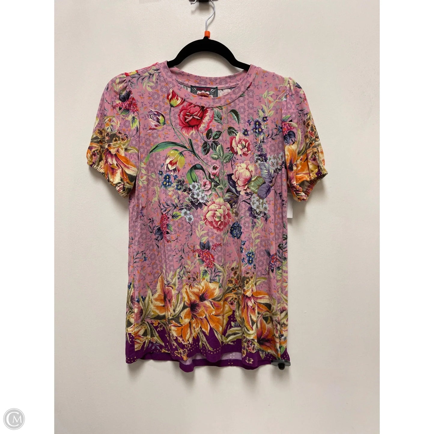 Top Short Sleeve By Johnny Was In Floral Print, Size: Xs