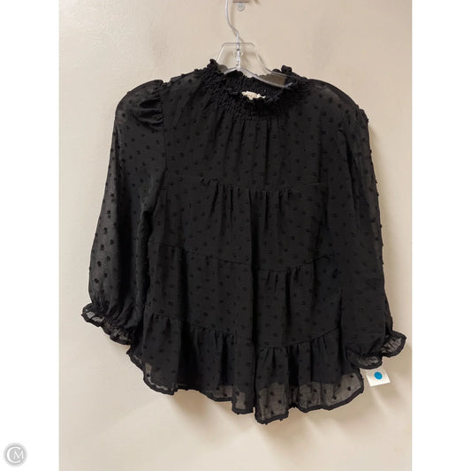 Top Long Sleeve By Monteau In Black, Size: M
