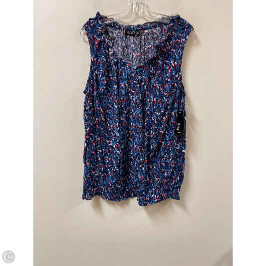 Top Sleeveless By Ana In Blue & Red & White, Size: 1x