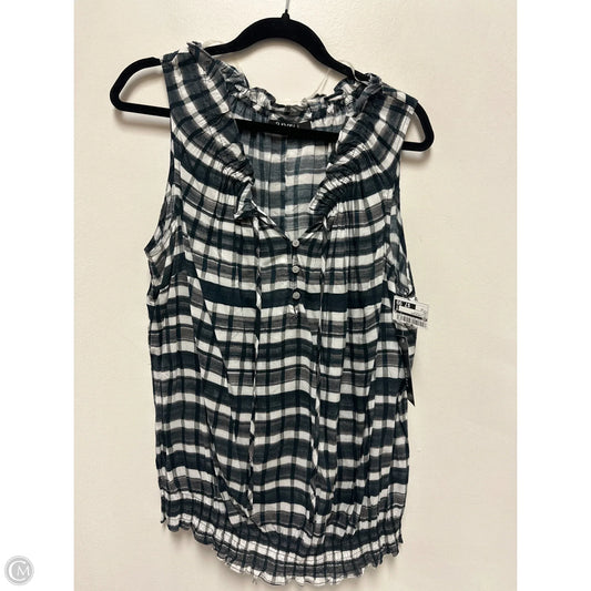 Top Sleeveless By Ana In Black & White, Size: 1x