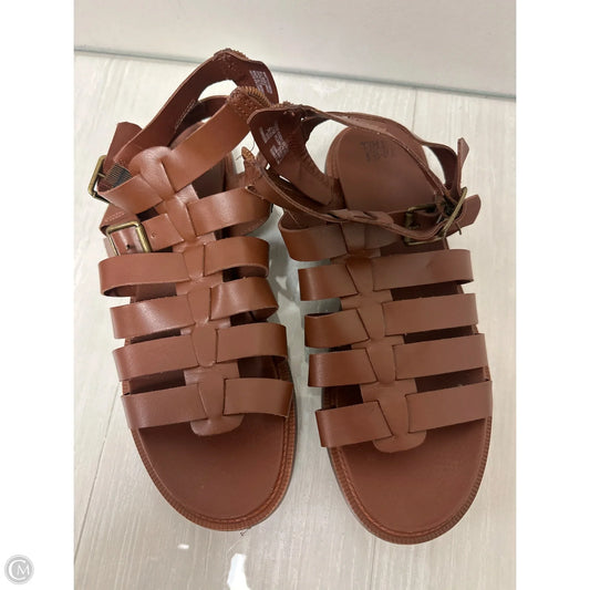 Sandals Flats By Time And Tru In Brown, Size: 8