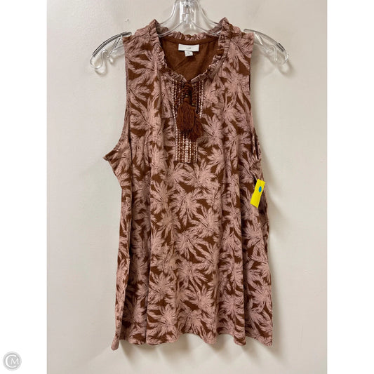 Top Sleeveless By J. Jill In Brown, Size: M