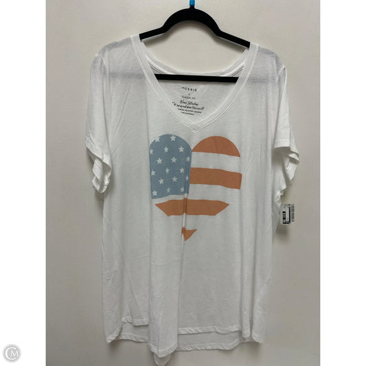 Top Short Sleeve By Torrid In White, Size: 3x