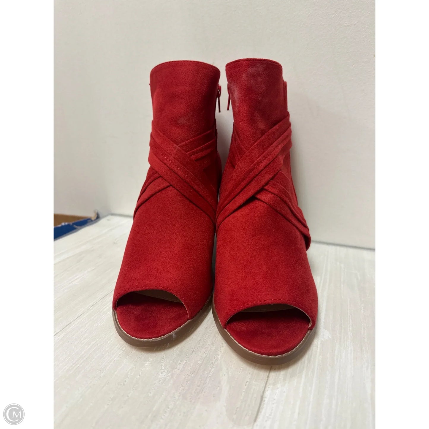 Boots Ankle Heels By Journee In Red, Size: 10