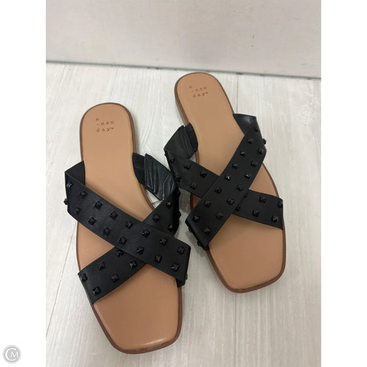 Sandals Flats By A New Day In Black, Size: 9.5