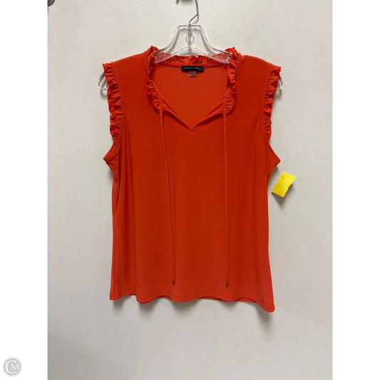 Top Short Sleeve By Tommy Hilfiger In Orange, Size: M