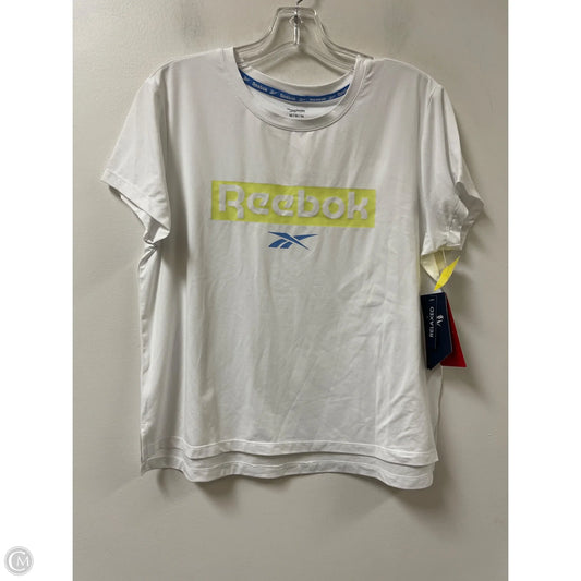 Athletic Top Short Sleeve By Reebok In White, Size: M