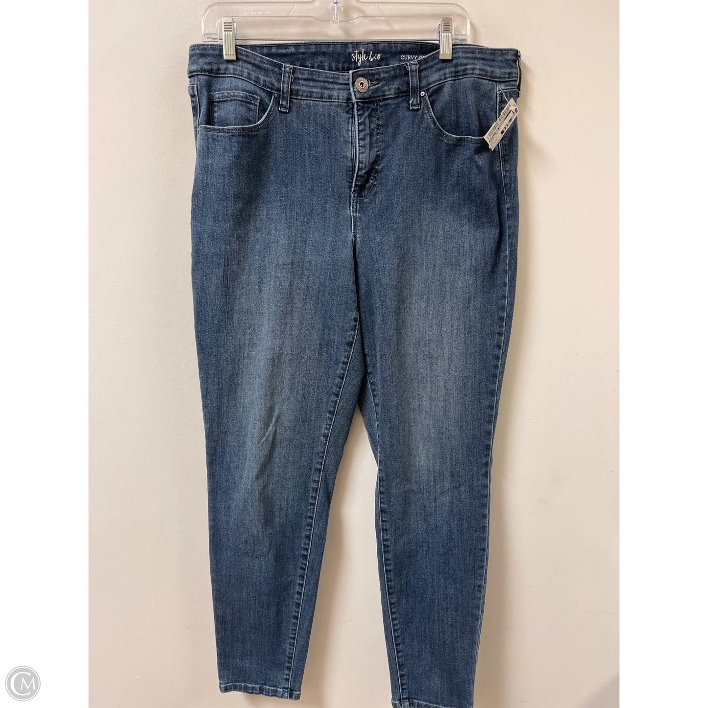 Jeans Skinny By Style And Company In Blue Denim, Size: 14