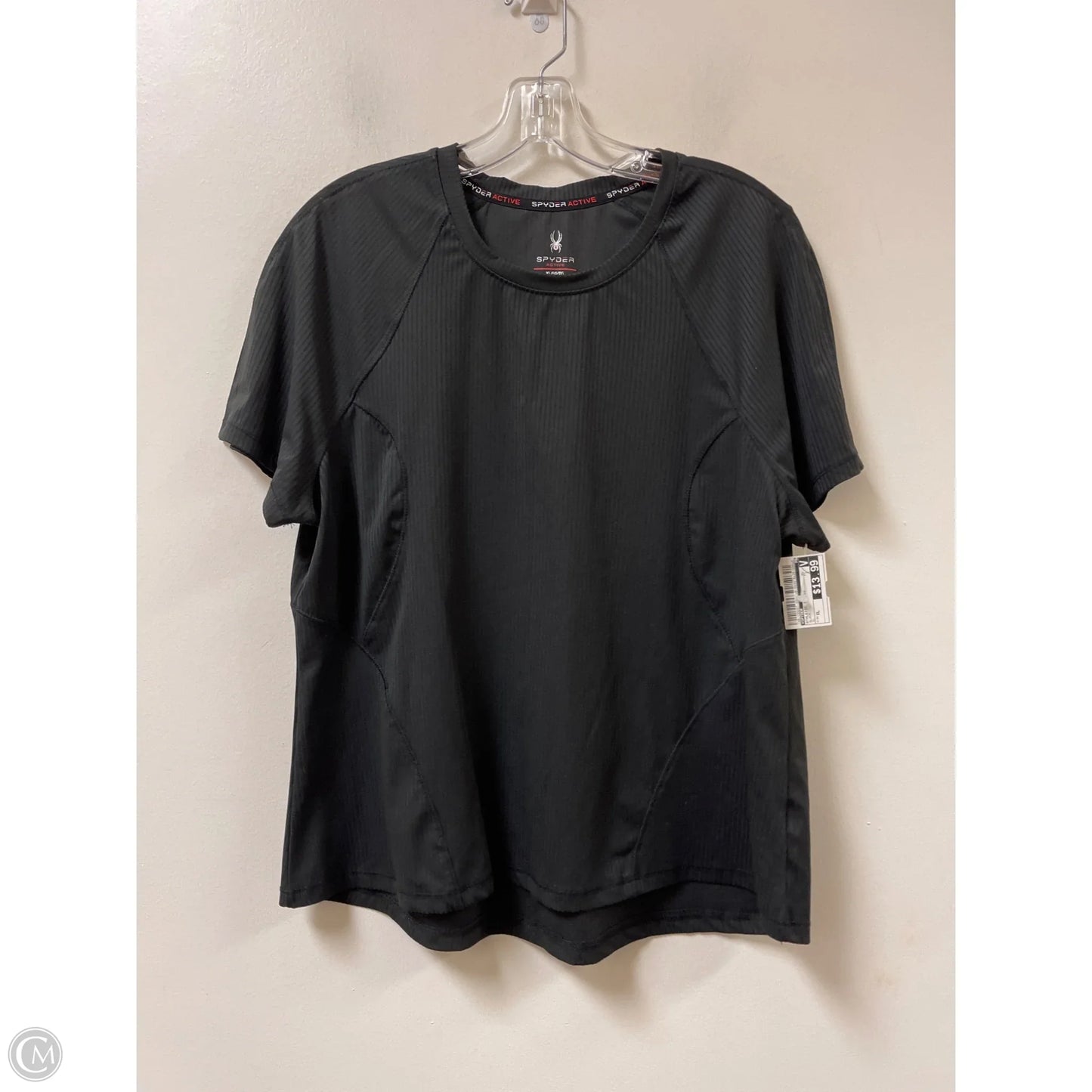 Athletic Top Short Sleeve By Spyder In Black, Size: Xl