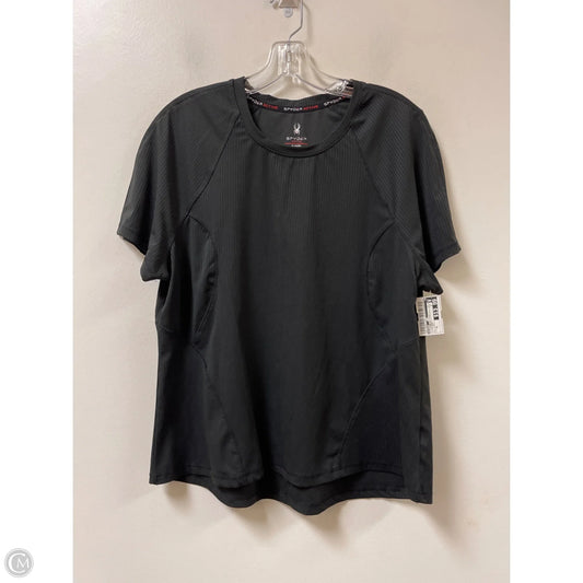 Athletic Top Short Sleeve By Spyder In Black, Size: Xl