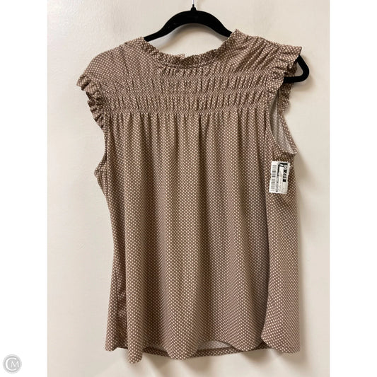 Top Short Sleeve By Adrianna Papell In Polkadot Pattern, Size: L