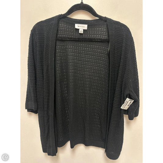 Sweater Cardigan By Ab Studio In Black, Size: Xl