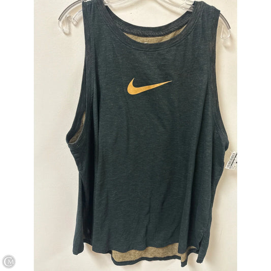 Athletic Tank Top By Nike In Black & Cream, Size: 2x