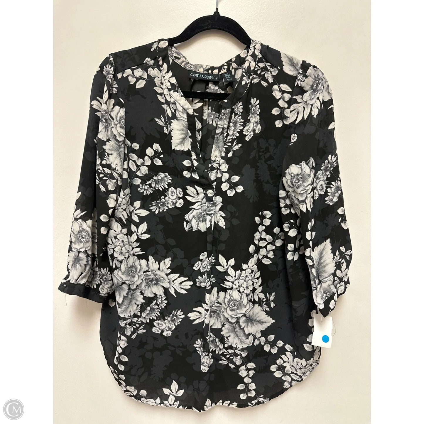 Top Long Sleeve By Cynthia Rowley In Black & Grey, Size: M