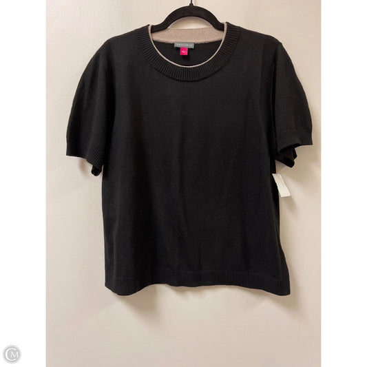 Sweater Short Sleeve By Vince Camuto In Black & Cream, Size: L