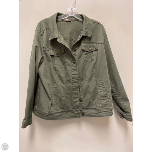 Jacket Denim By Westport In Green, Size: 1x