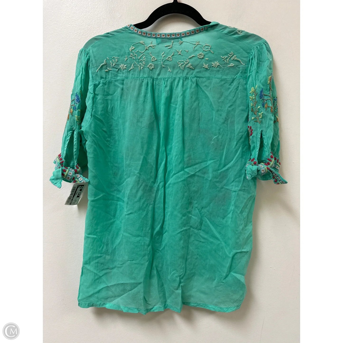 Top Short Sleeve By Johnny Was In Teal, Size: Xxs