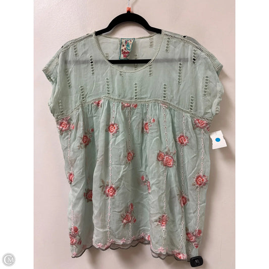 Top Short Sleeve By Johnny Was In Blue, Size: Xs