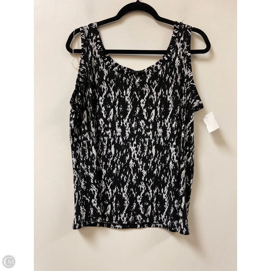 Top Sleeveless By Investments In Black & White, Size: 1x