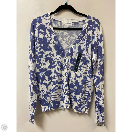 Sweater Cardigan By St Johns Bay In Blue & White, Size: M