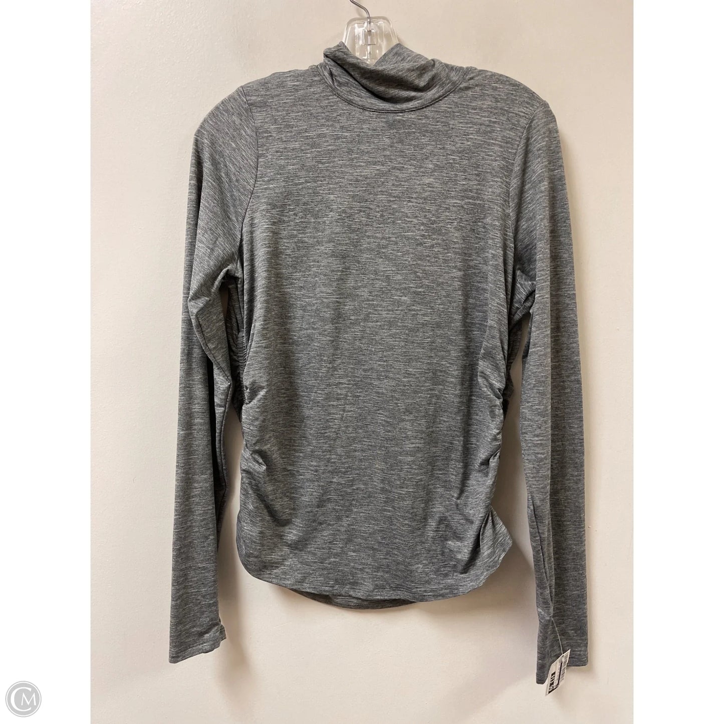 Athletic Top Long Sleeve Collar By Zella In Grey, Size: L