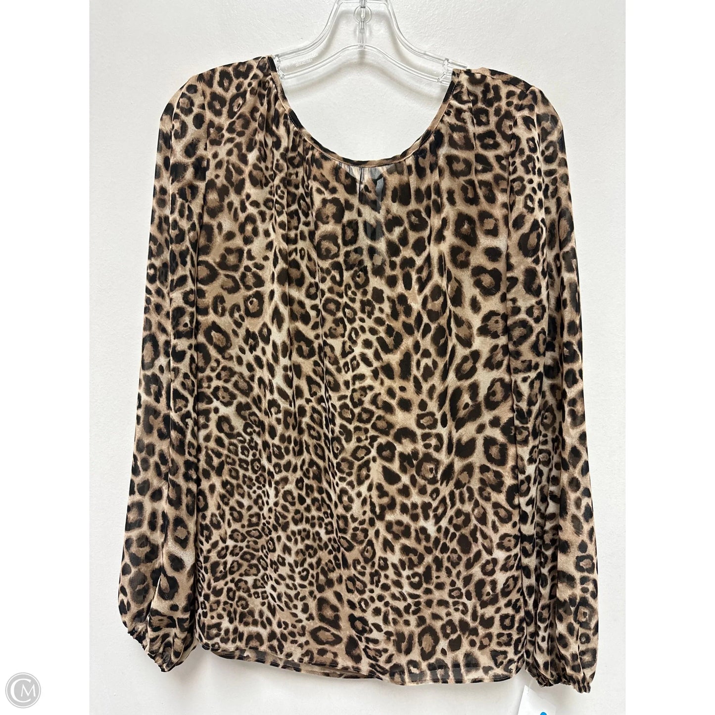 Top Long Sleeve By White House Black Market In Animal Print, Size: L