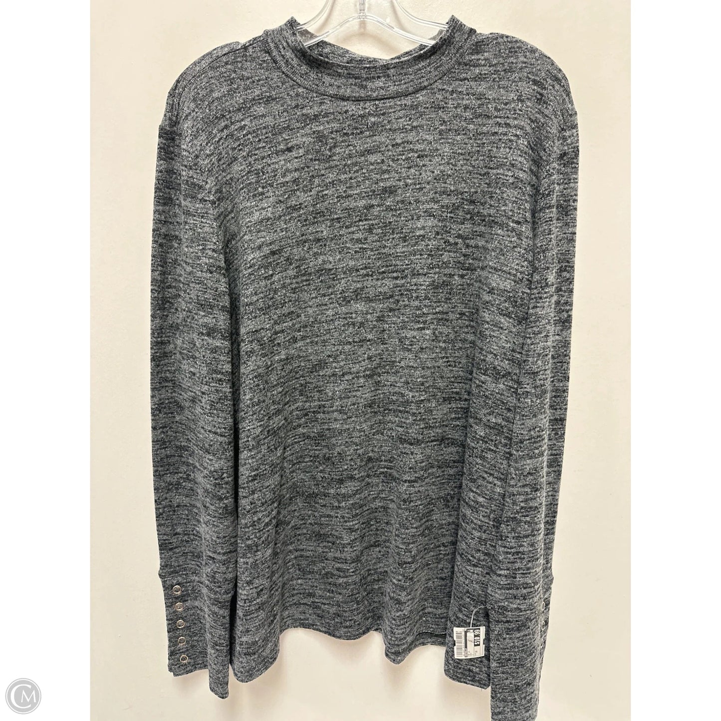 Top Long Sleeve By Rafaella In Grey, Size: 1x