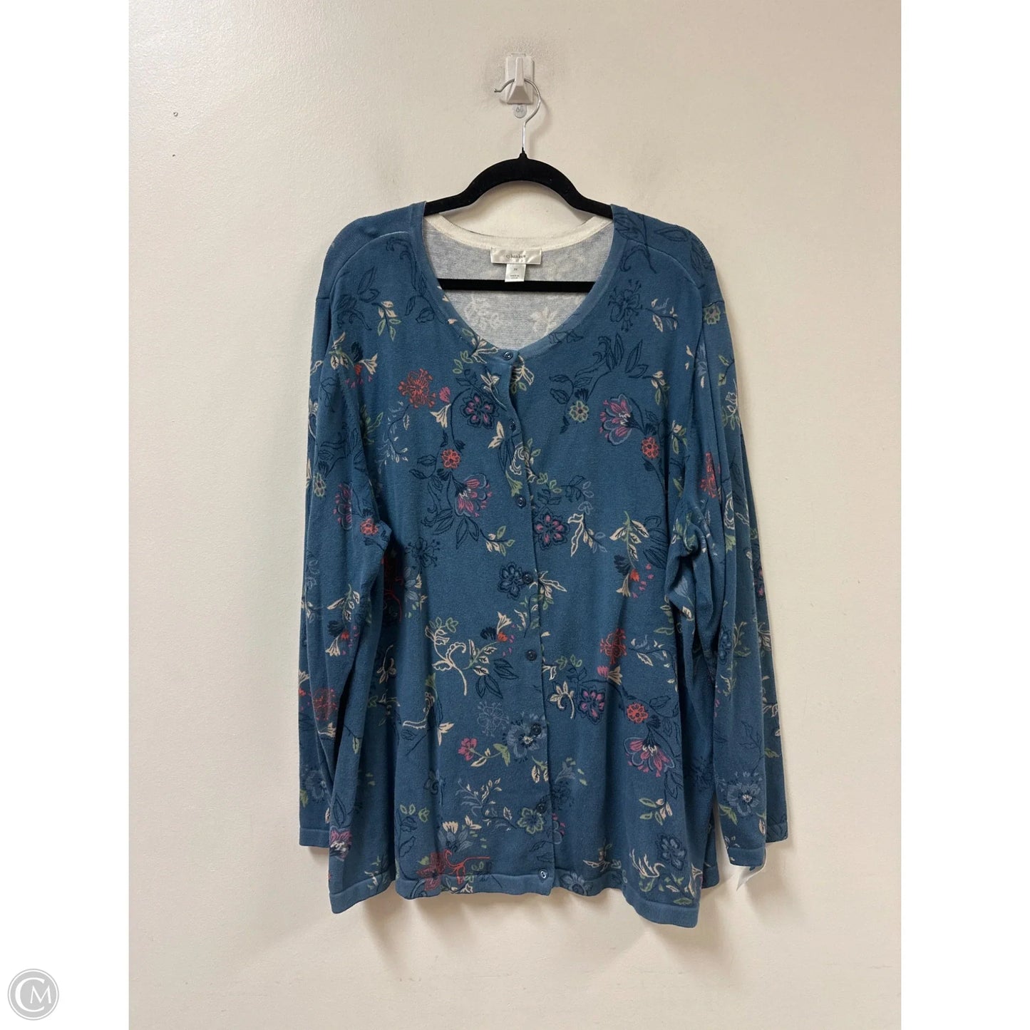 Sweater Cardigan By Cj Banks In Blue, Size: 3x